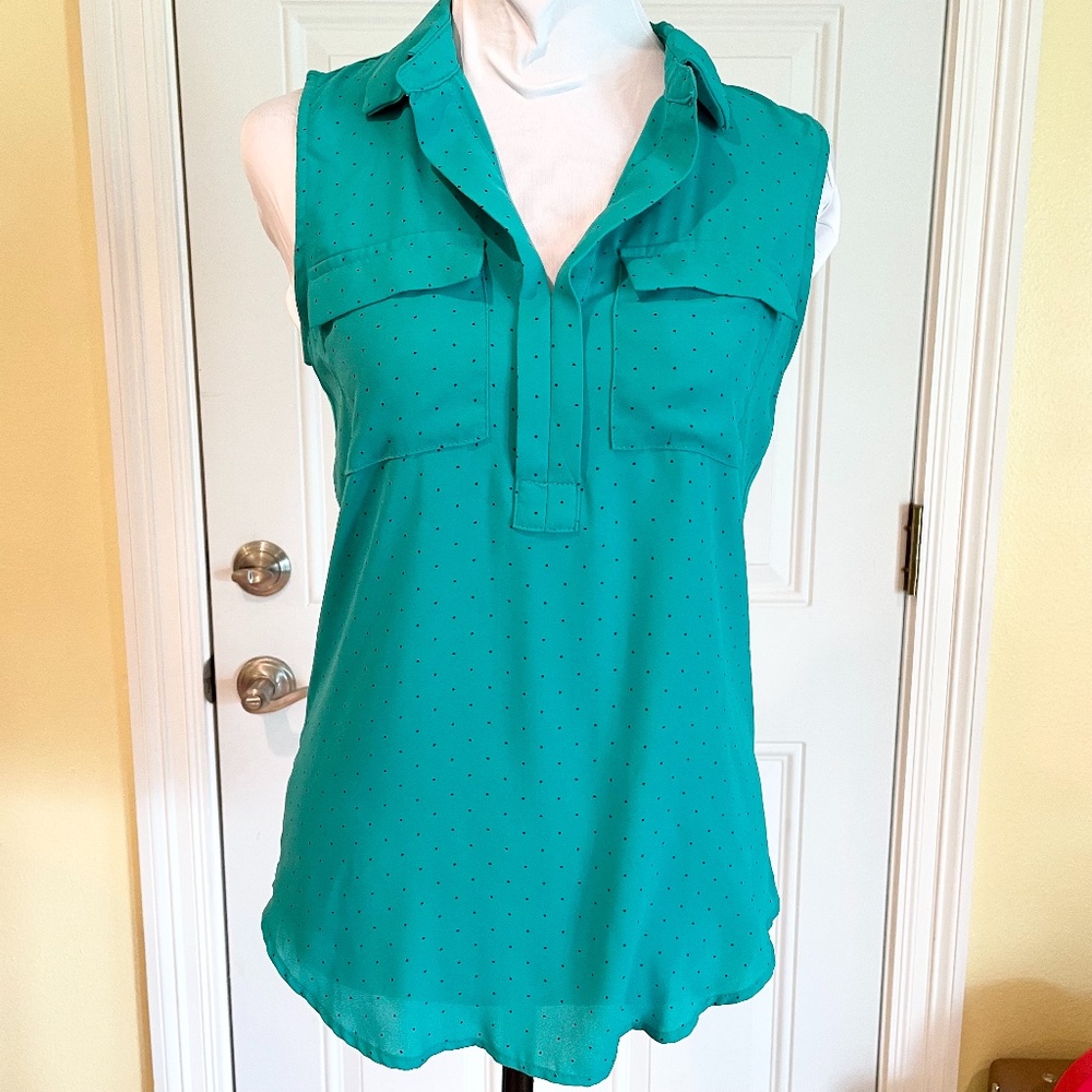 Ann Taylor LOFT Petites Sleeveless Collared Blouse